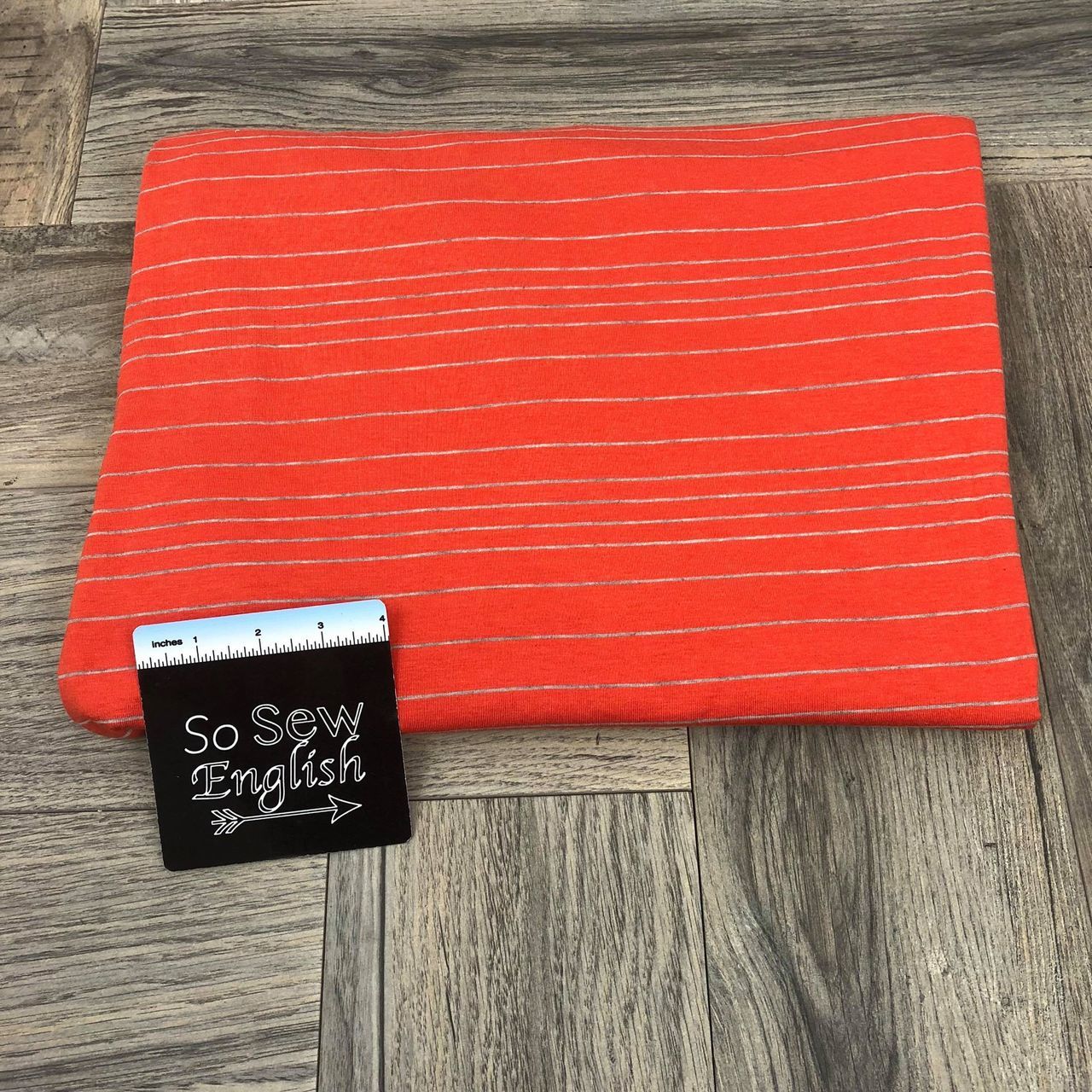 Orange Stripe- Viscose from Bamboo Knit - By the yard