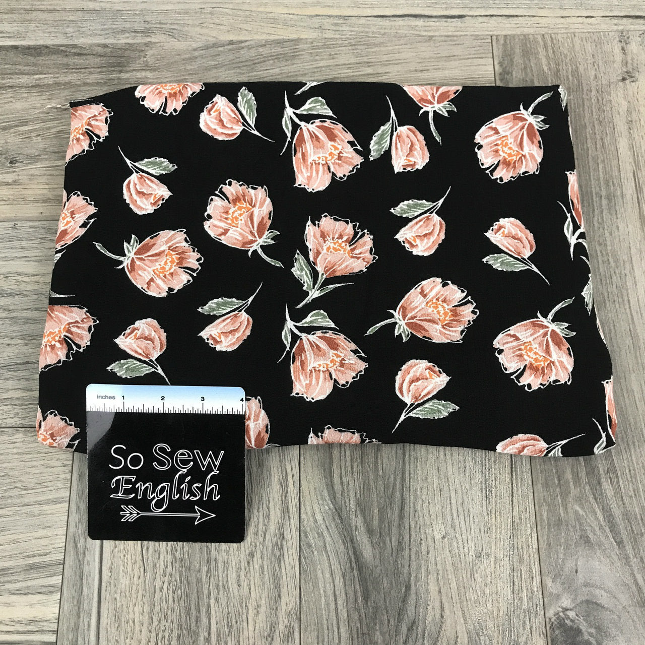 Black/Blush HAILEY - Crinkle Rayon WOVEN -- By the yard