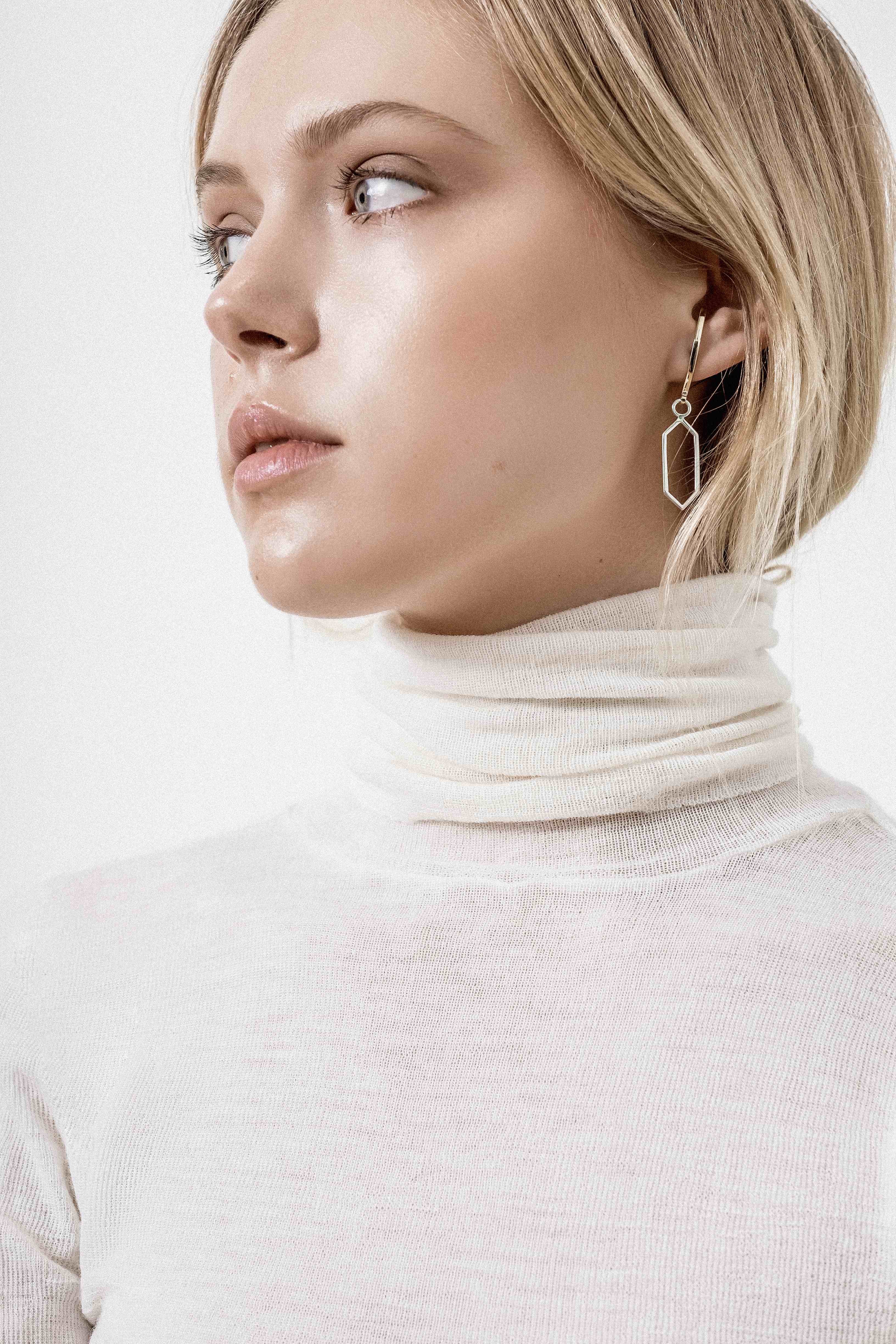 Bowie Earring Drop Two Tone