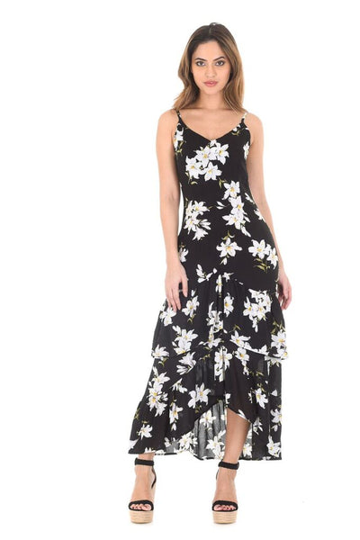 maxi dress with ruffle bottom