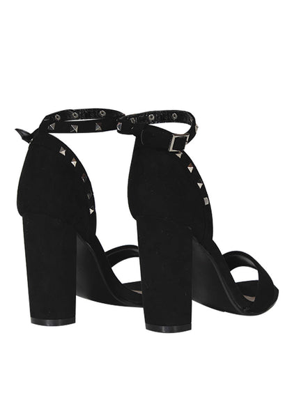 Black Studded Chunky Heels – AX Paris