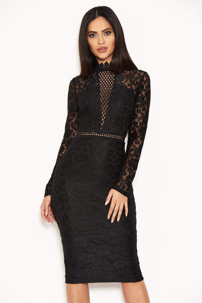 black long sleeve tea dress