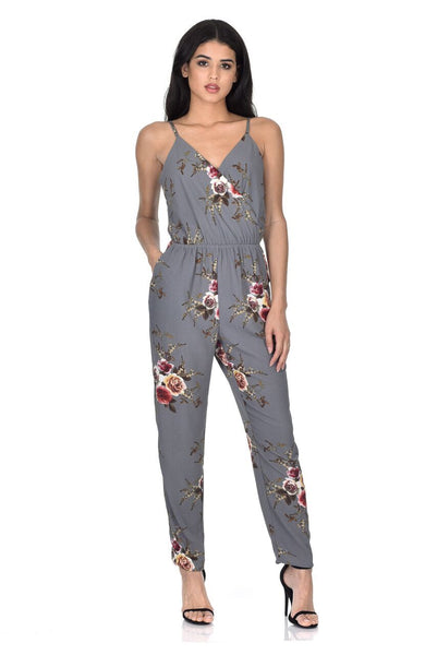 grey floral jumpsuit