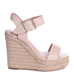 CUBA - Beige Nappa Rope Platform Wedge