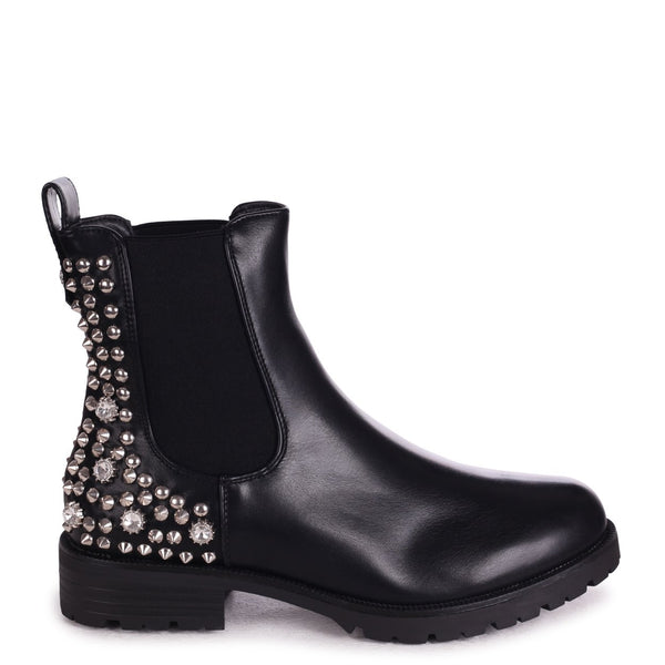 chelsea boots with diamante