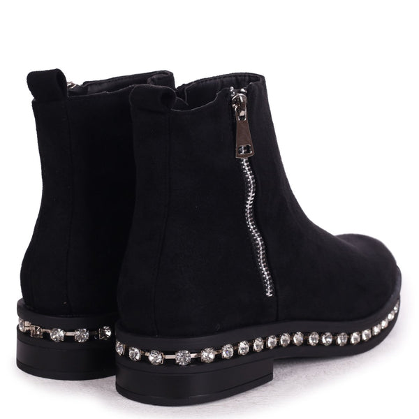 black diamante chelsea boots