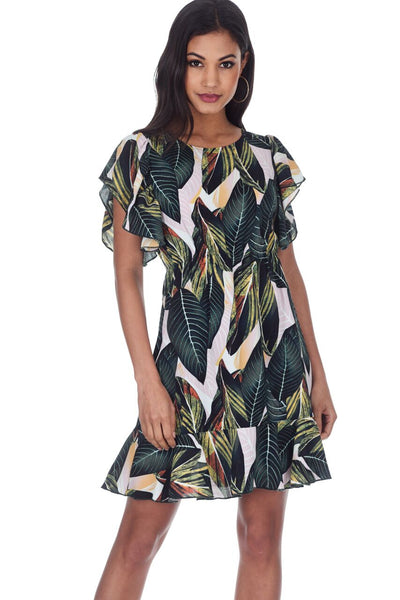 ax paris leaf print jumpsuit