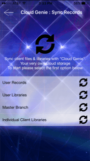 CLIENT RECORDS/DATABASE RESTORE/SYNC TO GENIE CLOUD