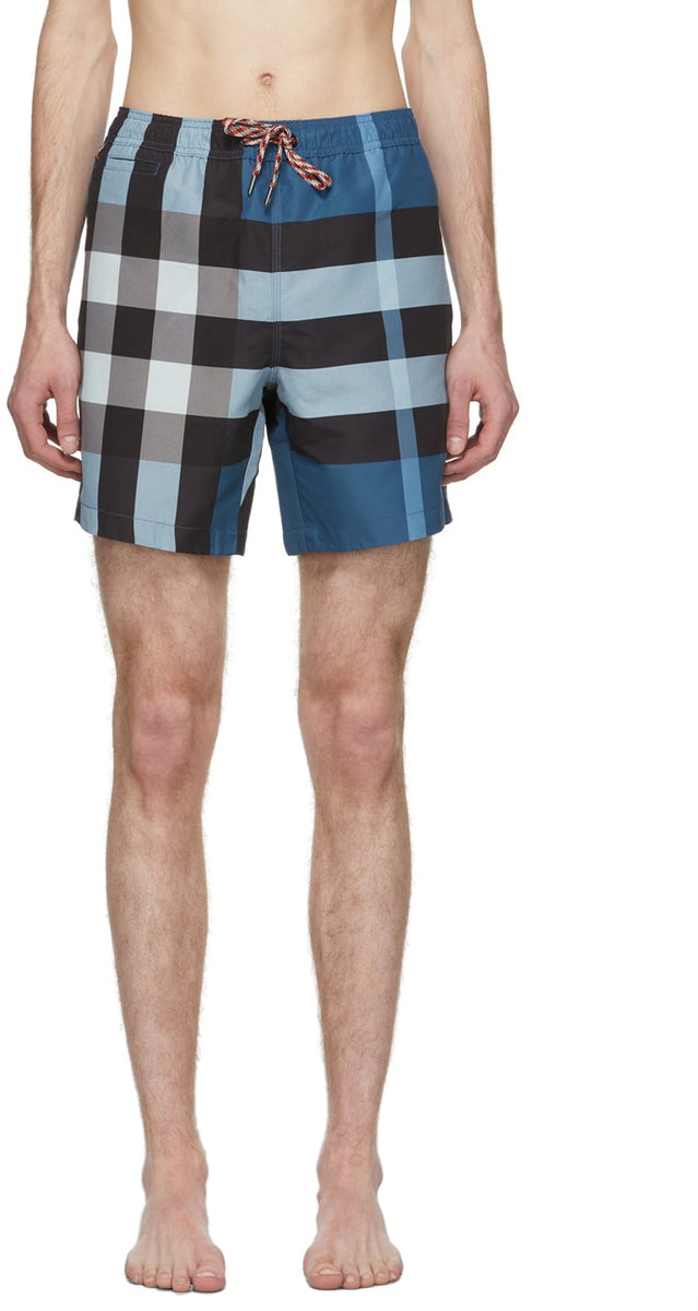 blue burberry swim shorts