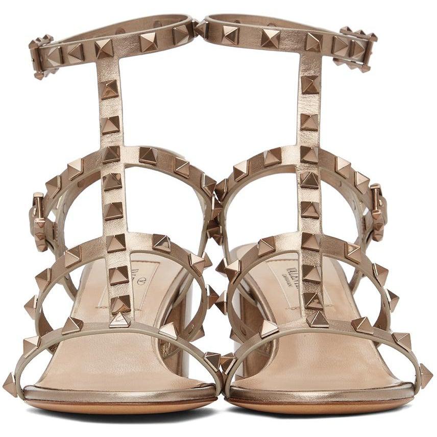 rockstud block heel sandals