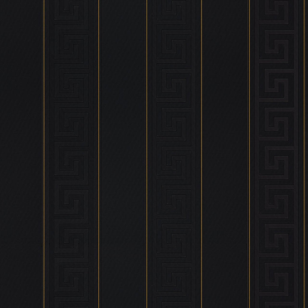 Versace Black Greek Key Stripe Wallpaper by AS Creation 93524-4