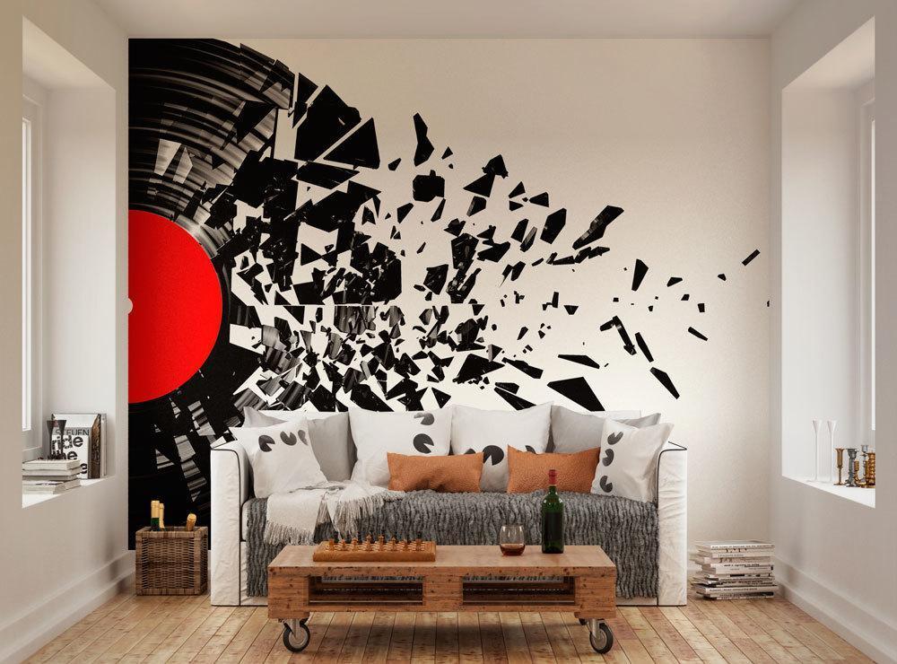 Smashed Record Vinyl Mural | Oh Popsi Paste the Wall Murals