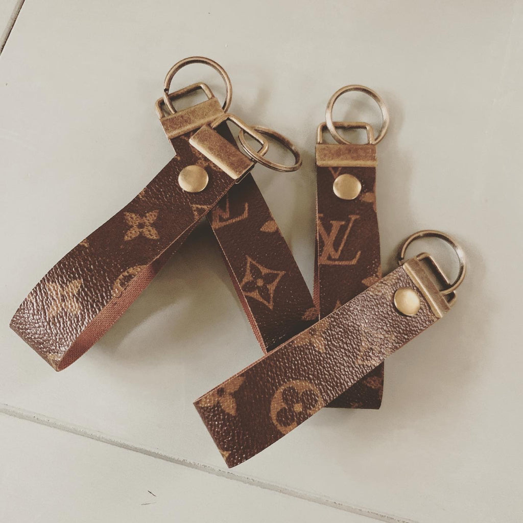 Upcycled Louis Vuitton Leather Keychain Keyfob