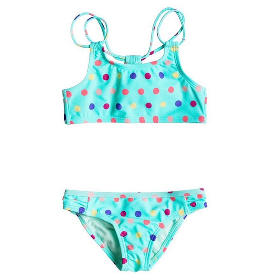 Roxy Rainbow Dots Athletic Girls Bikini Set 5665