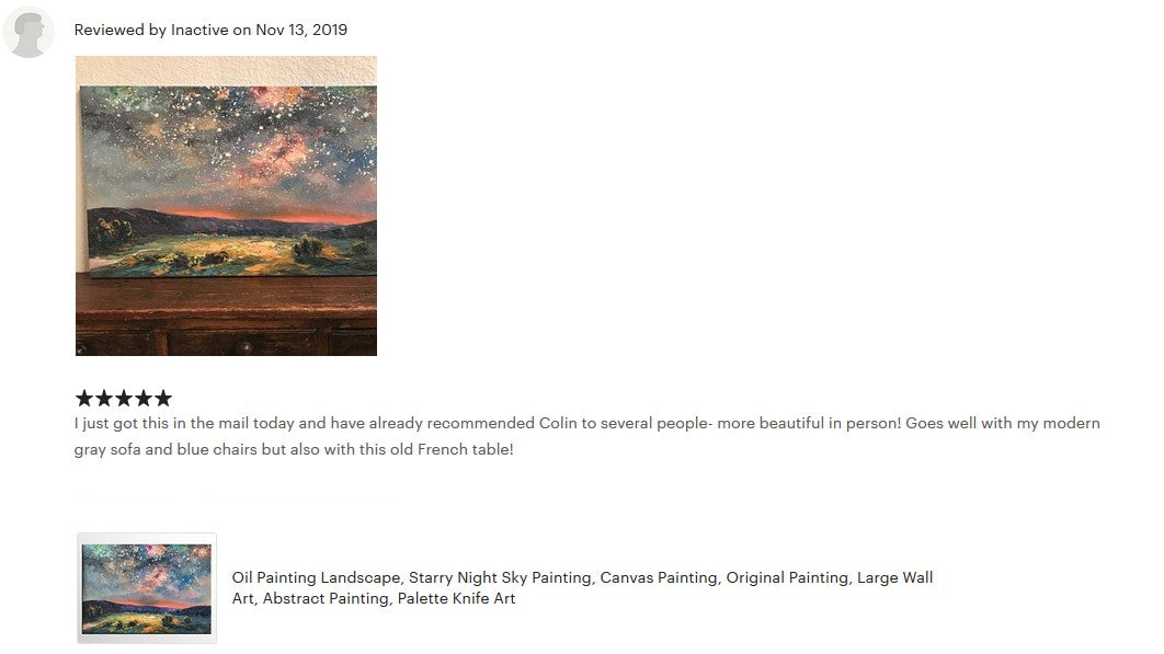 Starry Night Sky Painting, Heavy Texture Art, Impasto Painting, Custom Wall Art