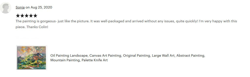 Buyer's Review on the mountian landscape painting, hand painted canvas painting