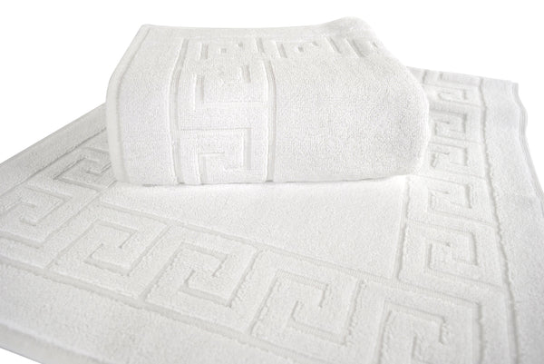 Greek Key Turkish Cotton Bathmat - 2 Pieces - Classic Turkish Towels