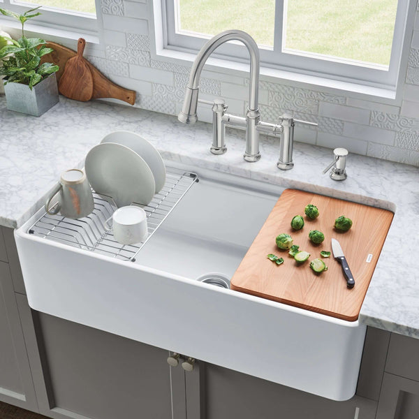 Blanco Profina 36 Fireclay Workstation Farmhouse Sink With Accessorie