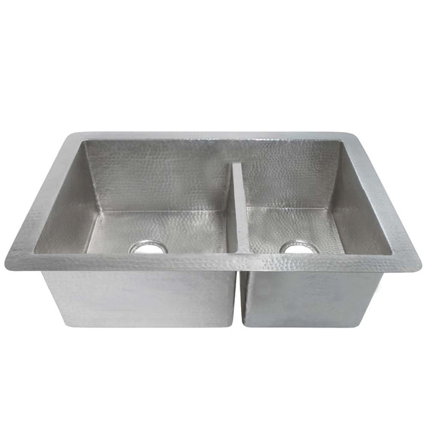 Native Trails Cocina Duet 33 Nickel Kitchen Sink 60 40 Double Bowl