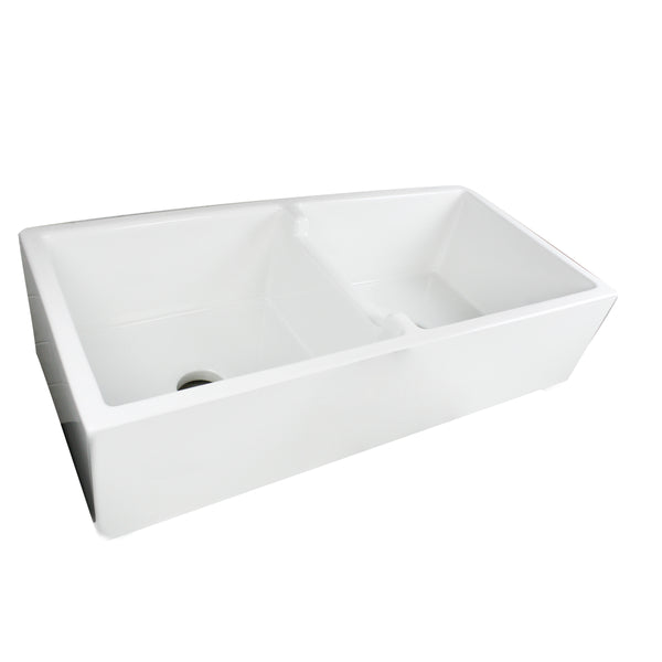 Nantucket Sinks Cape 40 Fireclay Farmhouse Sink 50 50 Double Bowl W