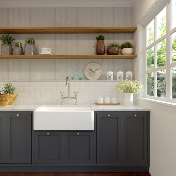 Nantucket Sinks Cape 33 Fireclay Farmhouse Sink White Harwich 33