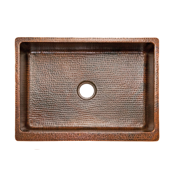 Premier Copper Products 25 Copper Farmhouse Sink Oil Rubbed Bronze