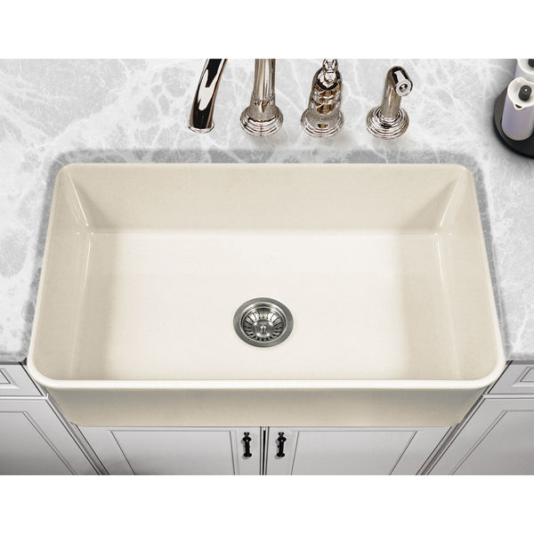 Houzer 33 Fireclay Farmhouse Apron Kitchen Sink Biscuit Ptg 4300 Bq