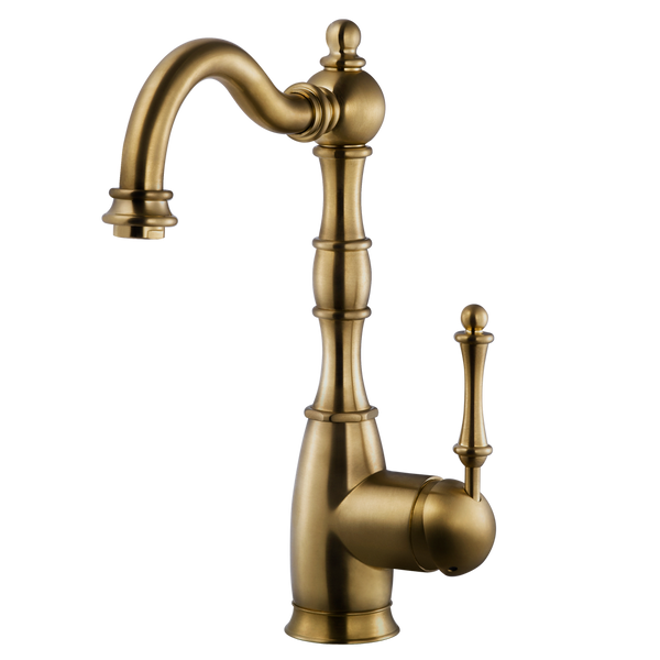 Houzer Regal Solid Brass Bar Faucet Antique Brass, REGBA-160-AB â The Sink Boutique