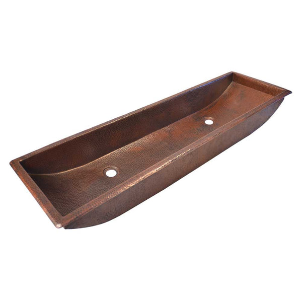 Native Trails Trough 48 Rectangle Copper Bathroom Sink Antique Coppe