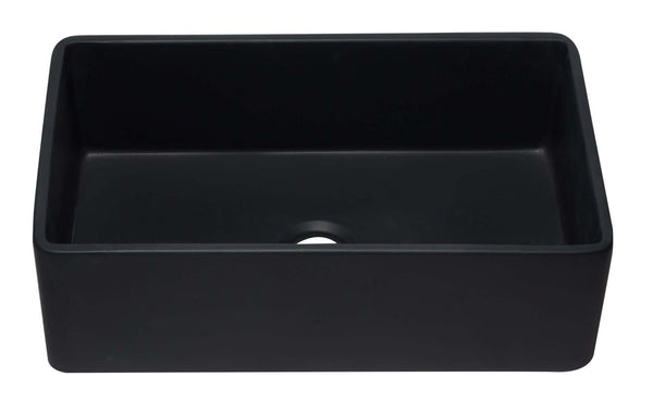 Alfi 33 Single Bowl Fireclay Farmhouse Apron Sink Black Matte – The