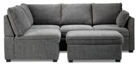 Portland 3-Piece Sectional with Right-Facing Pop-up Bed - Grey