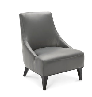Marquise Leather Slipper Chair - Light Grey