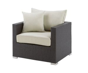 Crawley Outdoor Arm Chair - Beige and Black