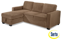 Chaela Chaise Sofa with Pop-Up Bed - Light Brown