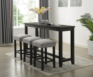 Bruce 4-Piece Counter-Height Dining Set - Black