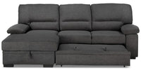 Tessaro Pop-Up Sofa Bed with Left-Facing Chaise - Charcoal
