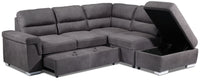 Simone 3-Piece Sectional with Left-Facing Pop-Up Bed - Charcoal