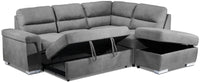 Simone 3-Piece Sectional with Left-Facing Pop-Up Bed - Silver