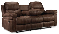 Marbella Reclining Sofa with Drop Down Table - Brown