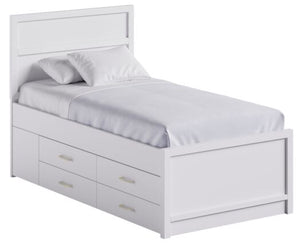 Aspen White 3-Piece Twin Storage Bed Package
