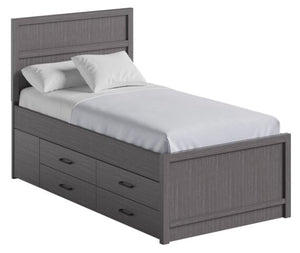 Aspen Grey 3-Piece Twin Storage Bed Package - Grey
