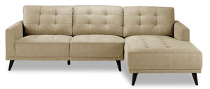 Jersey 2 Pc. Sectional with Right Facing Chaise - Beige