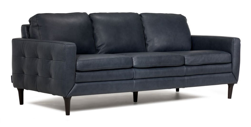 Oscar Leather Sofa - Blue