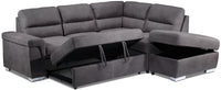 Simone 3-Piece Sectional with Left-Facing Pop-Up Bed - Charcoal
