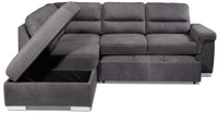Simone 3-Piece Sectional with Right-Facing Pop-Up Bed - Charcoal