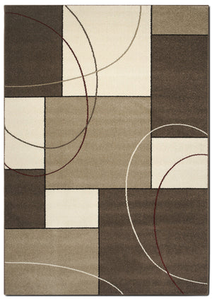 Casa Abstract 8' x 11' Area Rug - Cream and Taupe