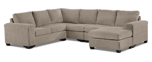 Danielle 3-Piece Sectional with Right-Facing Corner Wedge - Pewter
