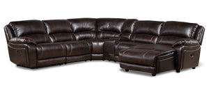 Santorini 6-Piece Power Reclining Sectional with Right-Facing Chaise - Walnut