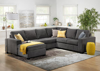 Danielle 3-Piece Sectional with Left-Facing Corner Wedge - Grey
