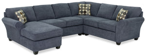 Althea 4-Piece Sectional with Left-Facing Chaise - Navy